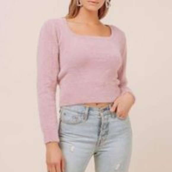 Astr Sweaters - ASTR the Label NWT Lilac Fuzzy Cropped Sweater